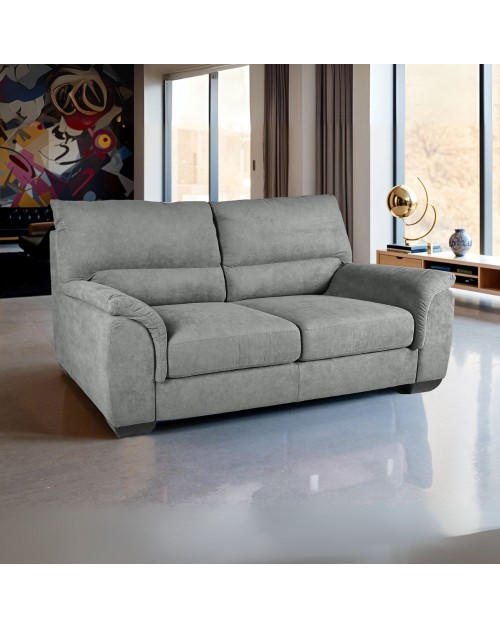 Divano 3 posti Atene in tessuto Easy Clean 198x90x100h colore grigio