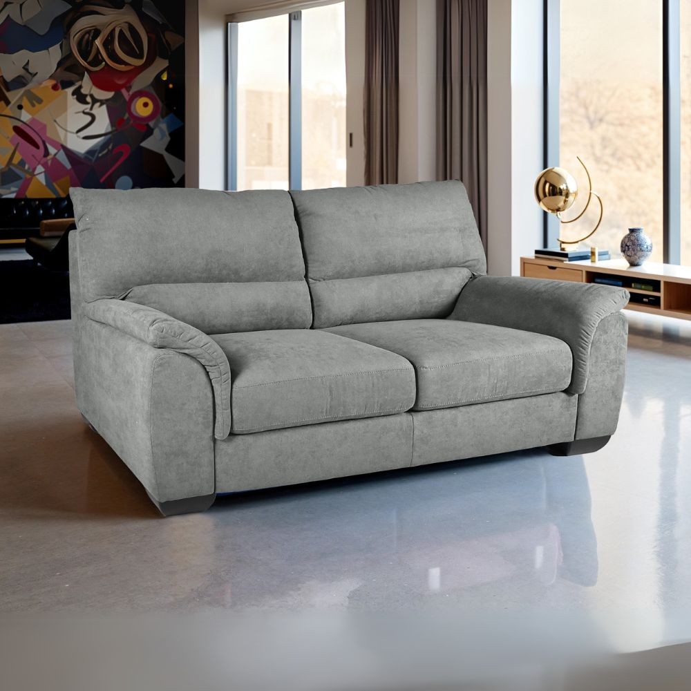 Divano 3 posti Atene in tessuto Easy Clean 198x90x100h colore grigio