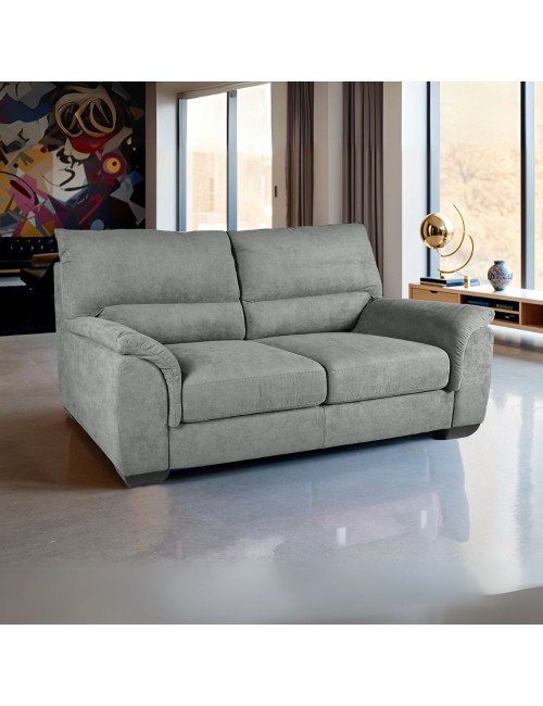 Divano 3 posti Atene in tessuto Easy Clean 198x90x100h colore grigio
