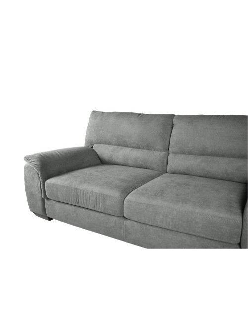 Divano 3 posti Atene in tessuto Easy Clean 198x90x100h colore grigio