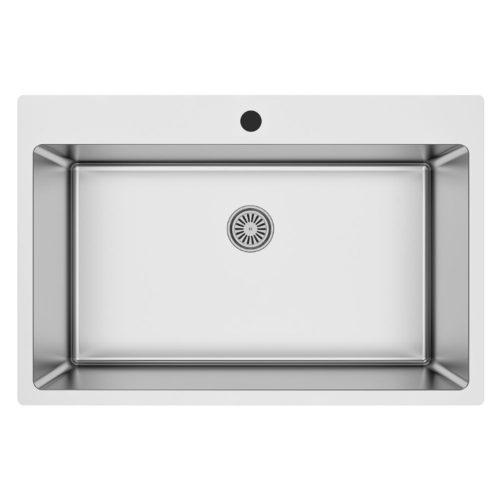 Lavello cucina da incasso una vasca 76x50.5x20H inox lucido SA233