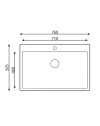 Lavello cucina da incasso una vasca 76x50.5x20H inox lucido SA233
