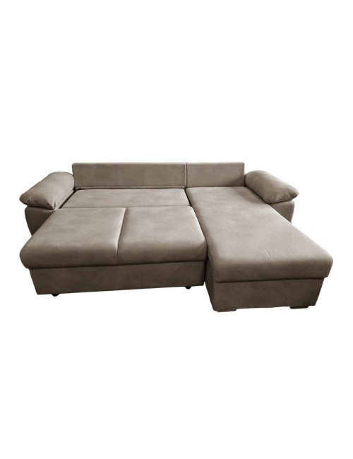 Divano Letto con penisola reversibile e contenitore Alberta colore cappuccino 260x182x89H