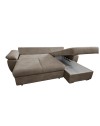 Divano Letto con penisola reversibile e contenitore Alberta colore cappuccino 260x182x89H