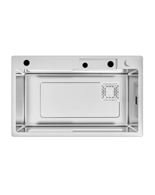 Lavello cucina da incasso una vasca 74x45x20H inox spazzolato SA3541 con accessori