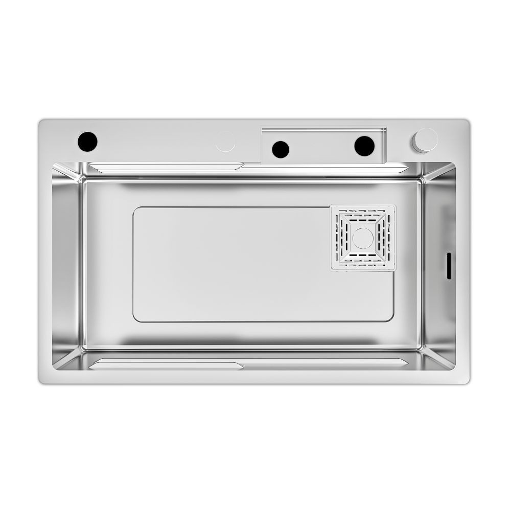 Lavello cucina da incasso una vasca 74x45x20H inox spazzolato SA3541 con accessori