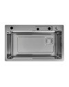 Lavello cucina da incasso una vasca 74x45x20H inox acciaio nero SA3541 con accessori