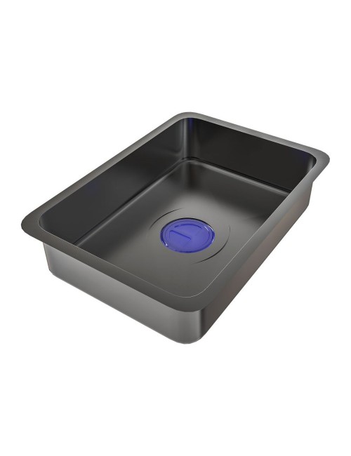 Lavello cucina da incasso una vasca 74x45x20H inox acciaio nero SA3541 con accessori
