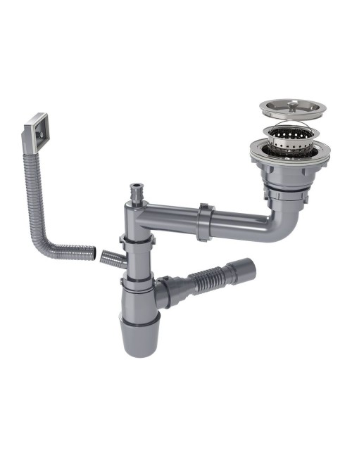 Lavello cucina da incasso una vasca 74x45x20H inox acciaio nero SA3541 con accessori