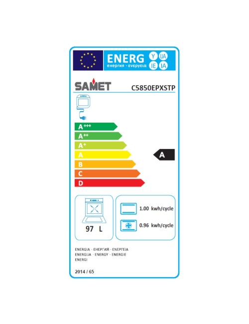 Cucina a gas Samet Stromboli 80x55 con forno e grill elettrici – Inox Classe A