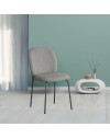 Sedia imbottita Turi in tessuto grigio e gambe in metallo