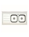 Lavello cucina da appoggio 120x60 due vasche con gocciolatoio sinistro SA46SX