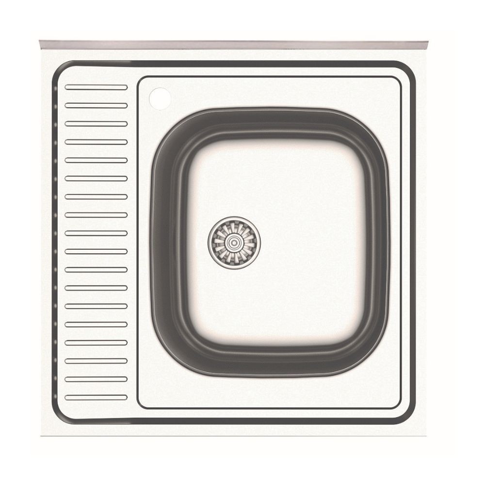 Lavello cucina quadrato da appoggio 60x60x15H una vasca inox SA24