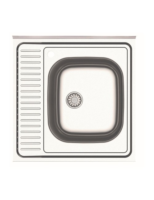 Lavello cucina quadrato da appoggio 60x60x15H una vasca inox SA24