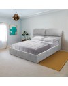 Letto matrimoniale Sofaback contenitore in tessuto grigio chiaro 178x222x120H