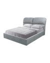 Letto matrimoniale Sofaback contenitore in tessuto grigio chiaro 178x222x120H