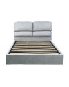Letto matrimoniale Sofaback contenitore in tessuto grigio chiaro 178x222x120H