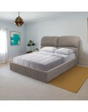 Letto matrimoniale Sofaback contenitore in tessuto tortora 178x222x120H