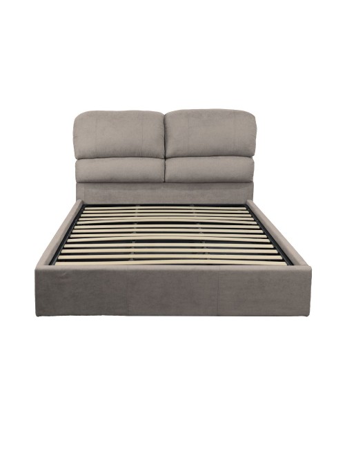 Letto matrimoniale Sofaback contenitore in tessuto tortora 178x222x120H