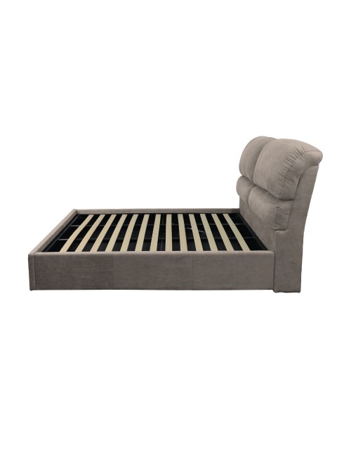 Letto matrimoniale Sofaback contenitore in tessuto tortora 178x222x120H
