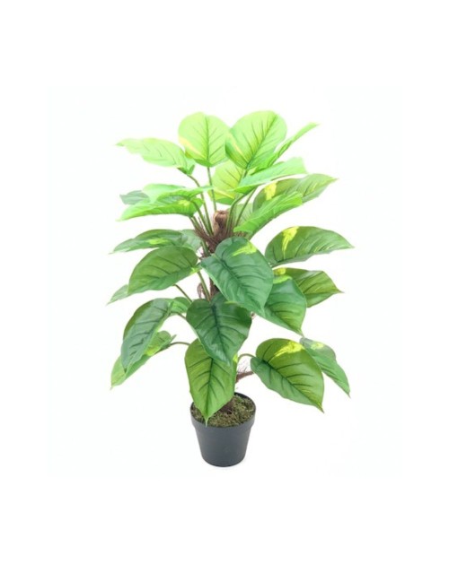 Pianta artificiale Pothos foglie verdi e vaso – Altezza 73 cm