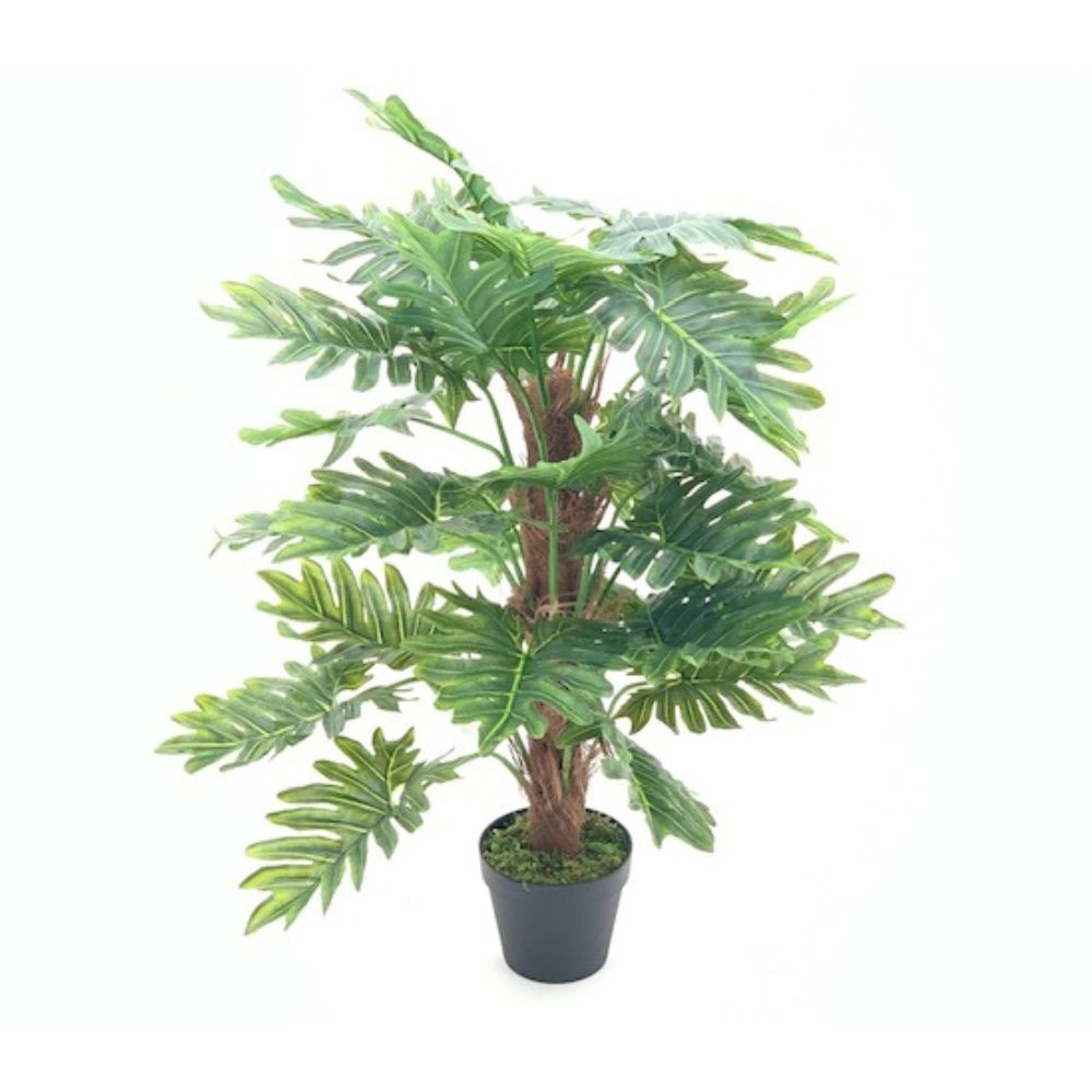 Pianta artificiale Philo foglie verdi e vaso – Altezza 73 cm