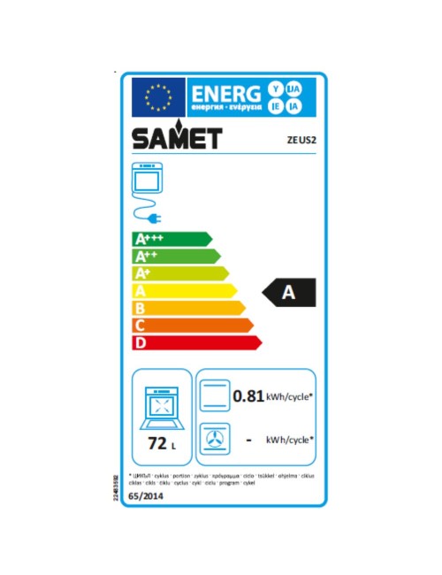Forno elettrico multifunzione Zeus2 Samet nero classe A