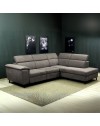 Divano angolare Buffalo con letto estraibile e penisola contenitore destra grigio 284x216x85H