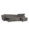 Divano angolare Buffalo con letto estraibile e penisola contenitore destra grigio 284x216x85H