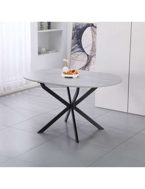 Tavolo rotondo allungabile Rut 100x100x77H colore cemento