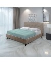Letto matrimoniale con rete inclusa Snello tessuto colore tortora