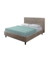 Letto matrimoniale con rete inclusa Snello tessuto colore tortora