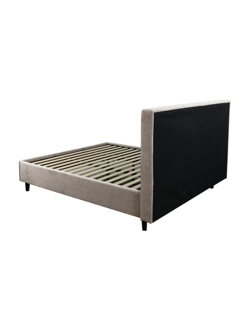 Letto matrimoniale con rete inclusa Snello tessuto colore tortora