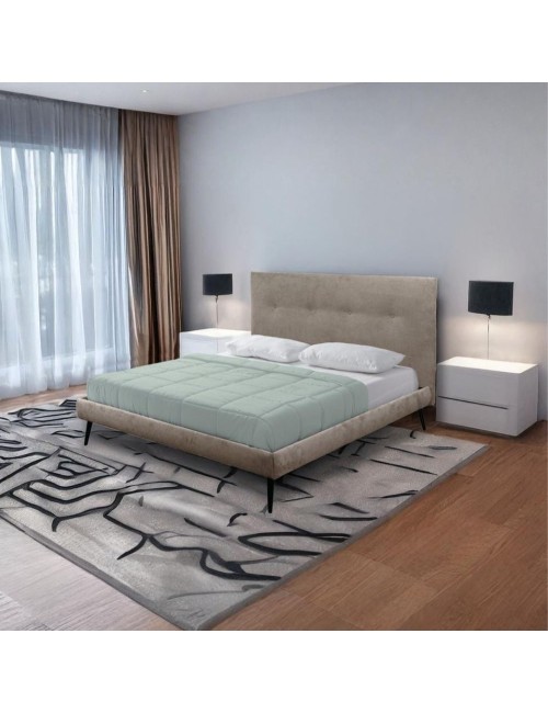 Letto matrimoniale con rete inclusa Stiletto tessuto colore Tortora
