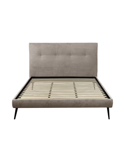 Letto matrimoniale con rete inclusa Stiletto tessuto colore Tortora