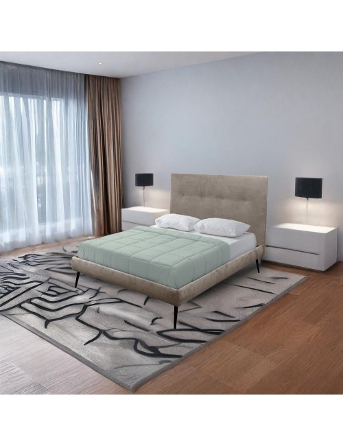 Letto una piazza e mezza con rete inclusa Stiletto tessuto colore tortora