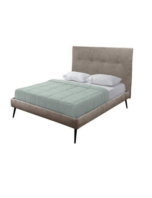Letto una piazza e mezza con rete inclusa Stiletto tessuto colore tortora