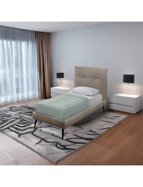 Letto singolo con rete inclusa Stiletto tessuto colore Tortora