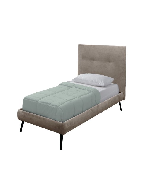 Letto singolo con rete inclusa Stiletto tessuto colore Tortora