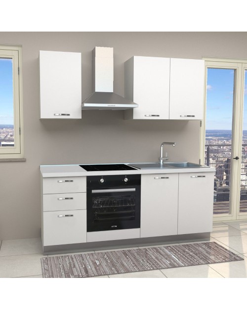 Cucina Taurus completa di elettrodomestici e piano cottura induzione 195 cm