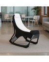 Sedia gaming Rocky in tessuto bicolore con base curva – Nero e bianco