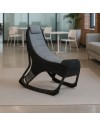 Sedia gaming Rocky in tessuto bicolore con base curva – Nero e Grigio