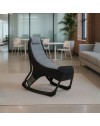 Sedia gaming Rocky in tessuto bicolore con base curva – Nero e Grigio