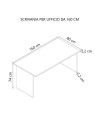 Scrivania per ufficio 160x80x74H olmo e bianco frassinato Ibisco – Made in Italy