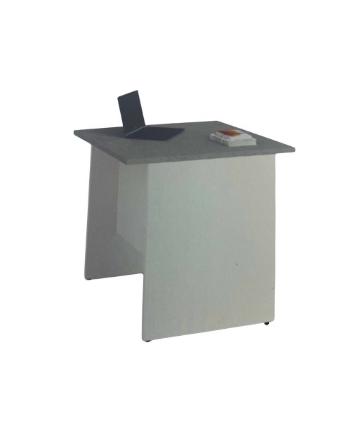 Scrivania per ufficio 80x80x74H cemento e bianco frassinato Ibisco – Made in Italy