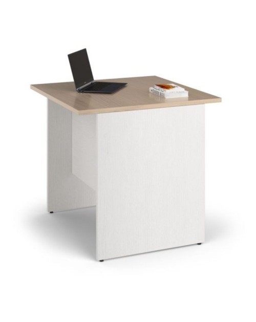 Scrivania per ufficio 80x80x74H olmo e bianco frassinato Ibisco – Made in Italy