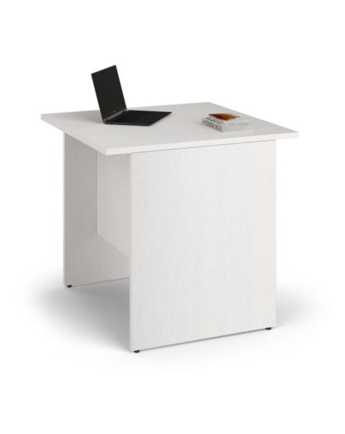Scrivania per ufficio 80x80x74H bianco frassinato e bianco frassinato Ibisco – Made in Italy