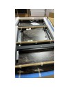 Tavolo allungabile Filis piano effetto marmo arabesque nero lucido e gambe in metallo nero 145x90x76H