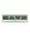 Porta TV in metallo Tayra con 4 ante reticolate verde menta 180x35x50H – Stile moderno e anima industrial