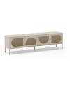 Porta TV in metallo Tayra con 4 ante reticolate crema 180x35x50H – Stile moderno e anima industrial